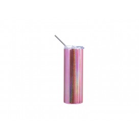 20oz/600ml SS Metallic Plated Glitter Skinny Tumbler (Pink)(10/pack)